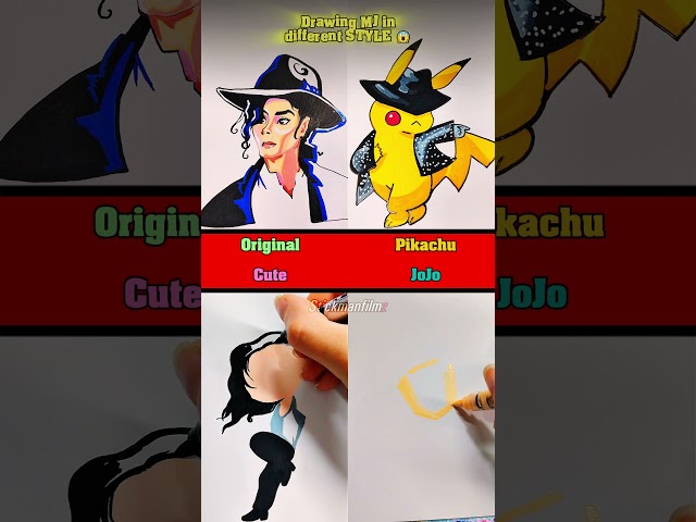 Drawing Michael Jackson in different Style 😱 #art #drawing #shorts #fanart