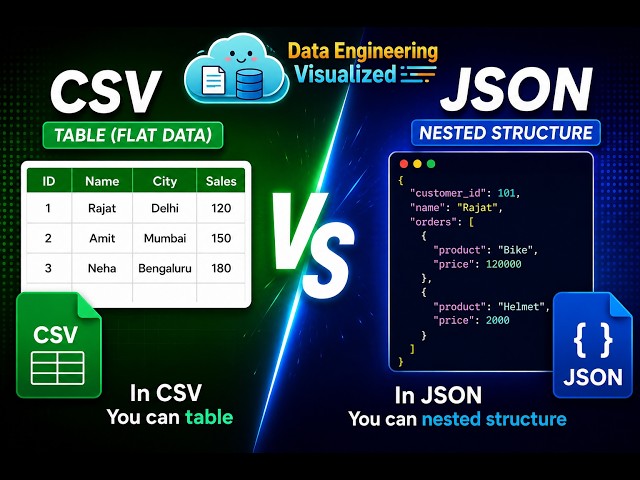 CSV vs JSON: What's the Difference & When to use? (Simple Real-World Examples)