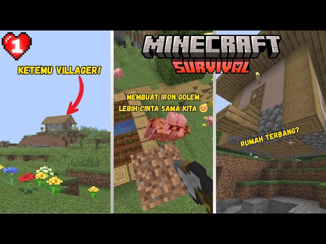 FOUND A FLYING HOUSE IN THE VILLAGE!! 😂 - MINECRAFT SURVIVAL SERIES (1)