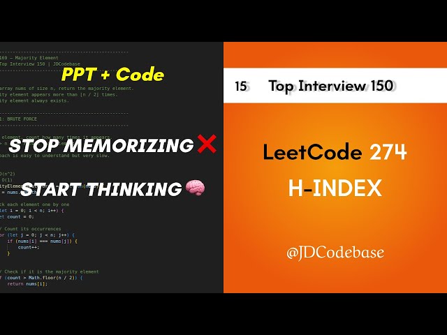 Why I Was Failing LeetCode (H-Index Example) | How to Think, Not Memorize | JDCodebase