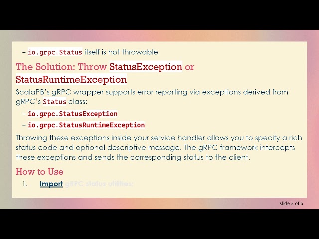 How to Handle Custom Error Reporting in ScalaPB gRPC Services
