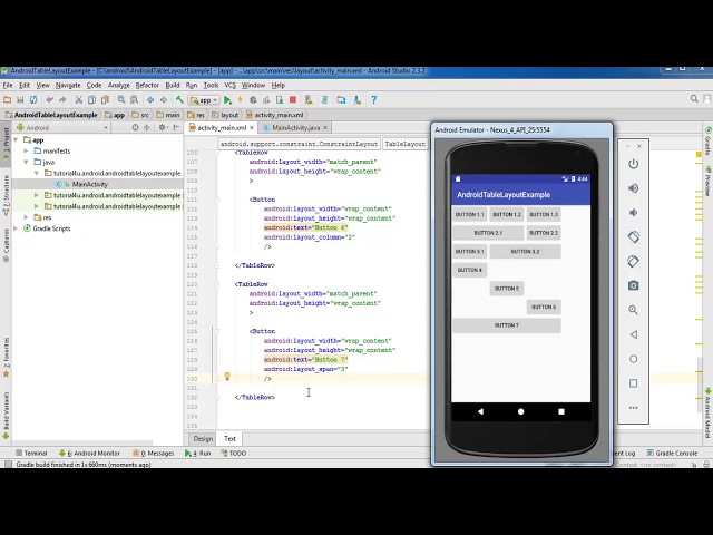 Android Layouts, Table Layout - Android Studio Tutorial for Beginners