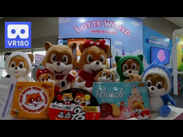 Cute Raccoon Lotty & Lorry 3D 180VR 4K Lotte World's Mascot