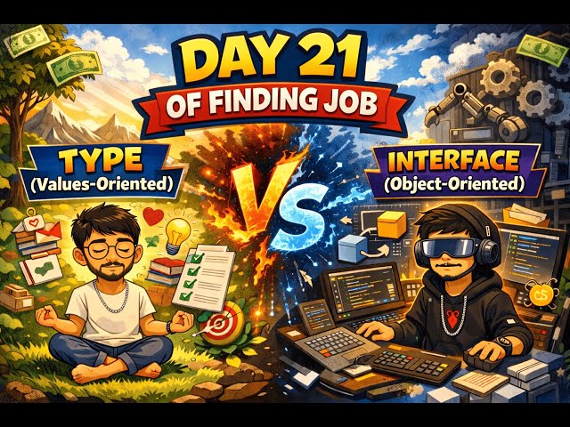 Day 21 of Finding Job | Type vs Interface Finally Clear, Typescript | 90 Days Job Hunt Series
