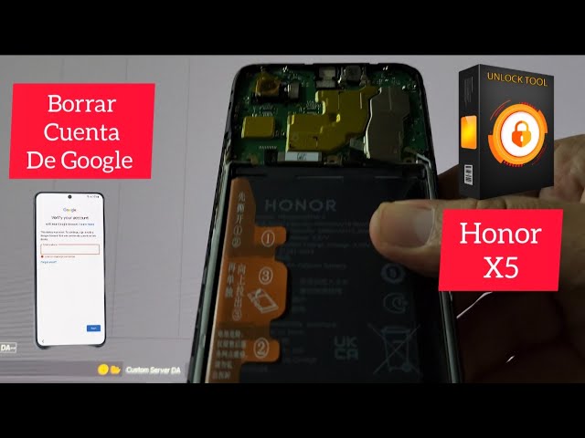 Borrar Contraseña y Cuenta De Google Honor X5 Android 12 Con Unlocktool Procesador MediaTek