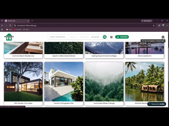 HomelyHub  |  AI-Powered Stay Booking Web Application  |  MERN Stack Project 