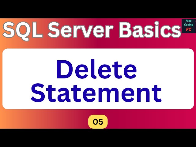 Delete Statement in SQL Server | How to Delete Data in SQL |