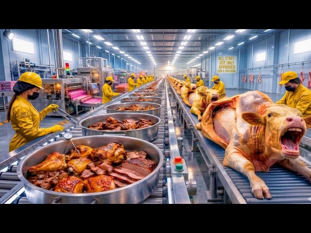 Inside Industrial Beef Korma Factory | Large Scale Food Production Process Explained
