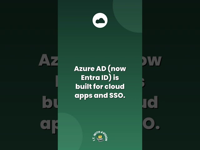 The difference between Azure AD and Active Directory explained in 30 seconds | IT Tips #Shorts
