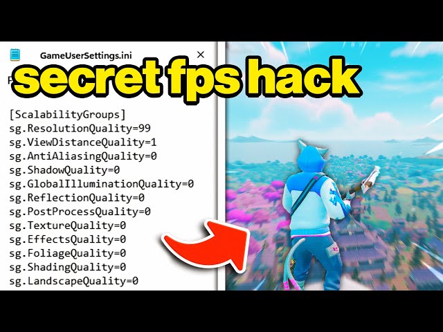 BEST Fortnite Game User Settings for FPS BOOST & ZERO INPUT DELAY (Fortnite Game Config)