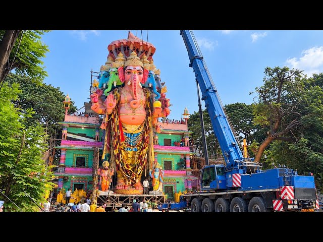 Khairatabad Ganesh lifting With Crane Competed Khairatabad Ganesh Shoba Yatra 2026 | Hyderabad