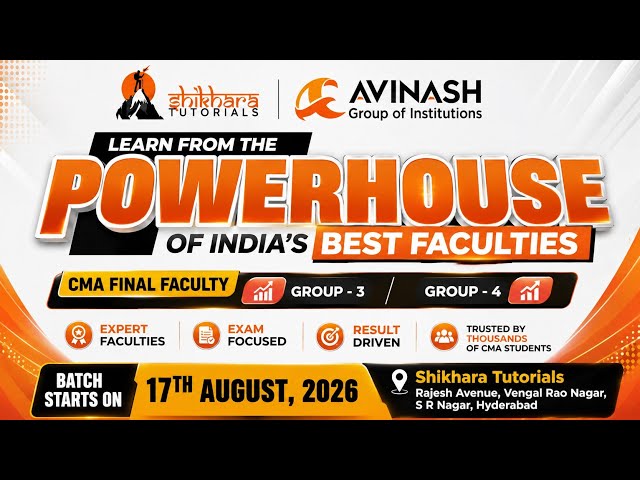 CMA Final Regular Batch June 2027 | Expert Faculty Team | Admissions Open Now 