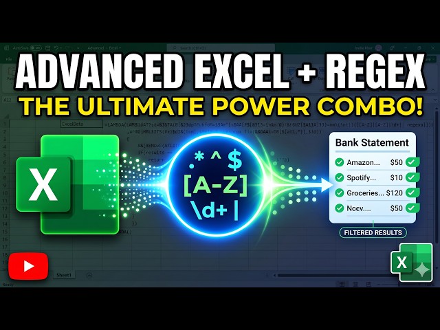 REGEX in Excel - Lesson 4 -  Advanced Real World Example