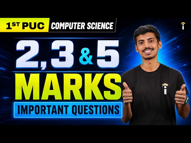 1st PUC Computer Science Quarterly Exam-1 🔥 2M, 3M & 5M Most Important Questions | Score 35/35