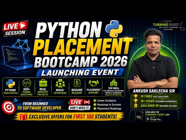 Python Placement Bootcamp 2026-2027 | 🎉 LIVE LAUNCH EVENT |🚀| Ankush Saklecha Sir