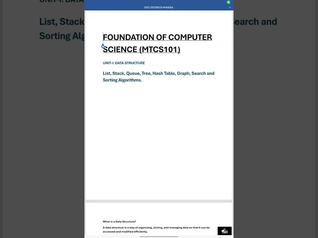 Foundation of CScience ,Unit 1 #part1 #mtech#cse #semester1st #mtechprojects #computerscience#pdf