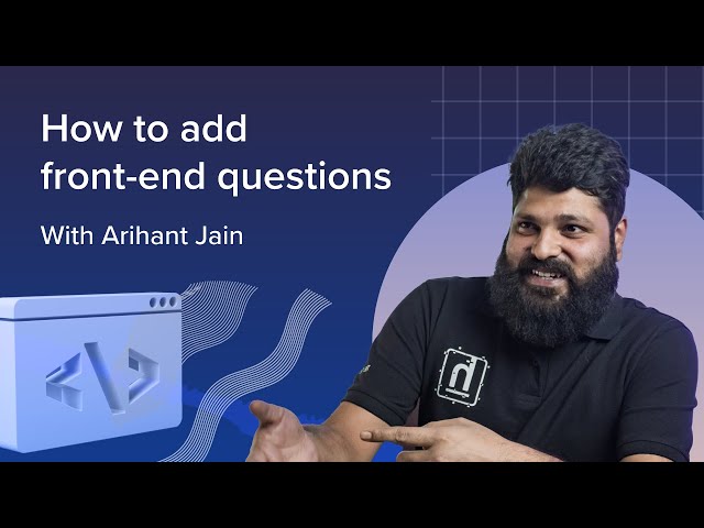 How to add front-end questions