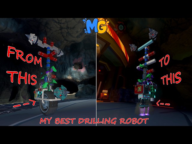 I upgraded my self balancing drill bot, now it's flying! Best drilling companion in Scrap Mechanic
