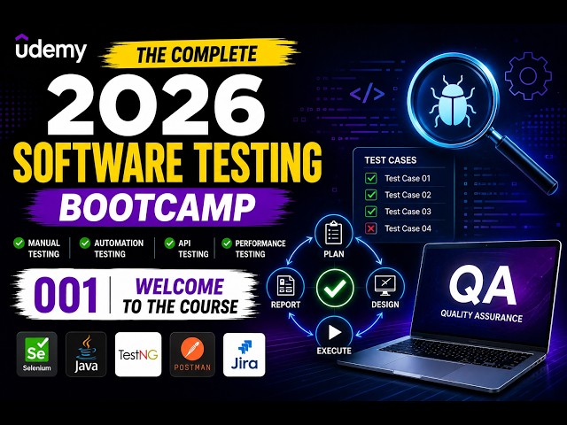 🔥 Udemy -The Complete 2026 Software Testing Bootcamp (001 Welcome to the course)
