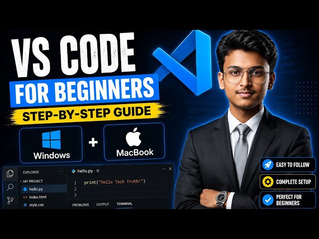 VS Code for Beginners (Windows + Mac) – Complete Step-by-Step  @TechTruth-u 
