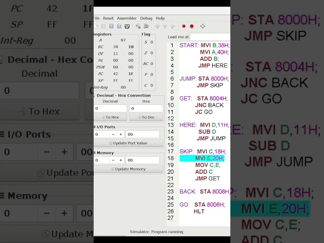 GNUsim8085 Software.
