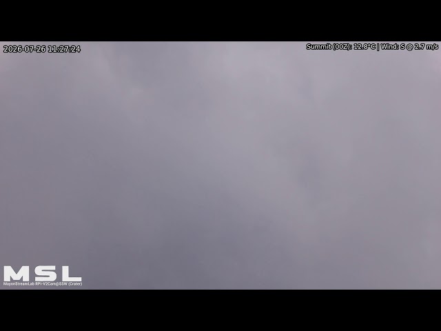 🔴 LIVE: Mayon Volcano Eruption, PH (SSW view) [RPi ircut-v2cam] 23:30 Jul-25-2026 (PST)