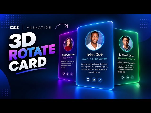 Build a 360° 3D Flip Card Animation with HTML & CSS