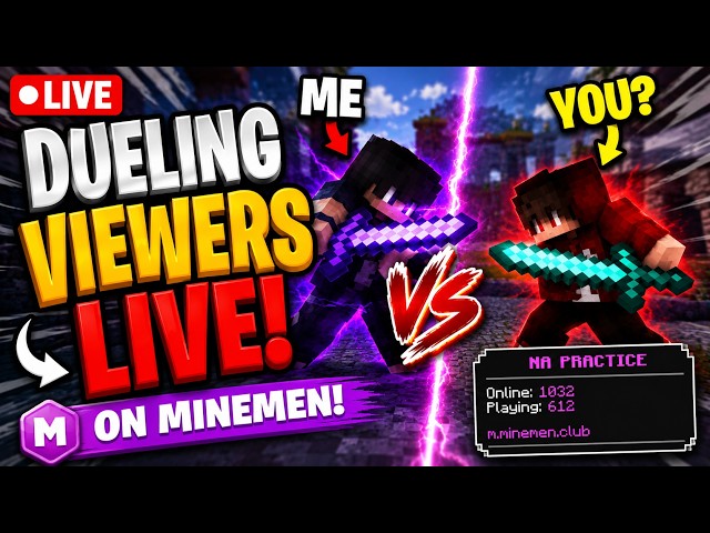 🔴 LIVE: 1v1 Me on Minemen If You Dare! 🏆