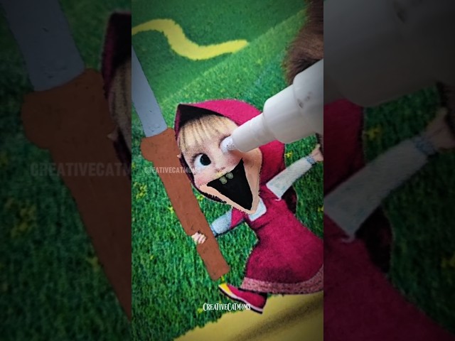 Masha is EVIL 🤫 #shorts #art #disney