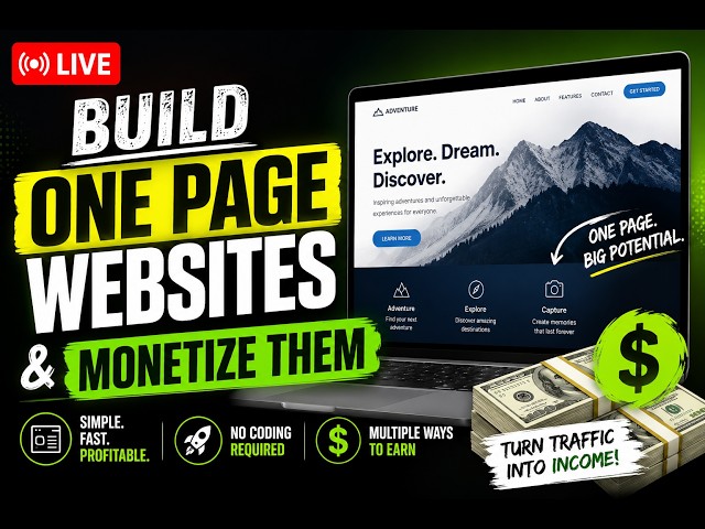 🚀 LIVE: Build One-Page Websites with AI & Turn Them Into Passive Income (Step-by-Step)