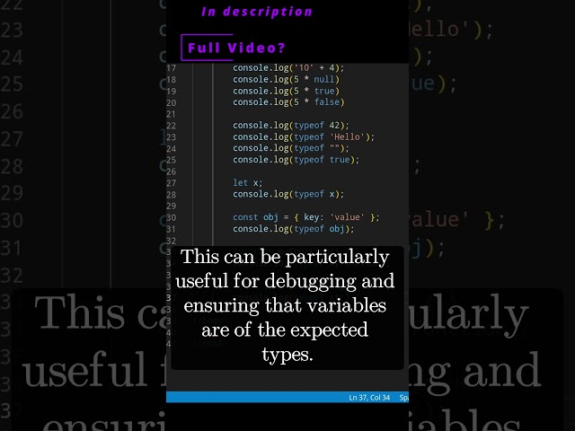 🧬 JavaScript 7b 🧬 typeof operator 🧬 #javascript #js #coding #omg #wtf