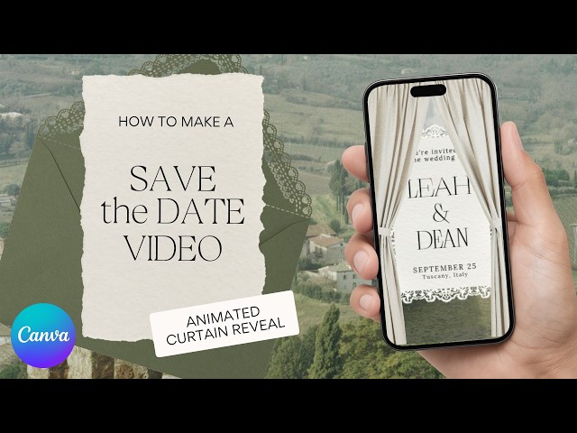 Digital Save the Date Video Invitation | Canva Tutorial