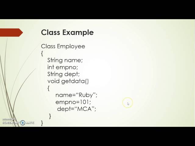 class in java