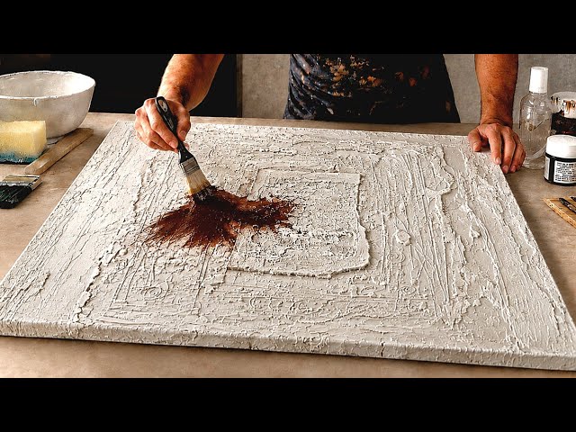 Mysterious Textured Abstract Art / Acrylic Palette Knife Techniques / Ancient Relic Inspired