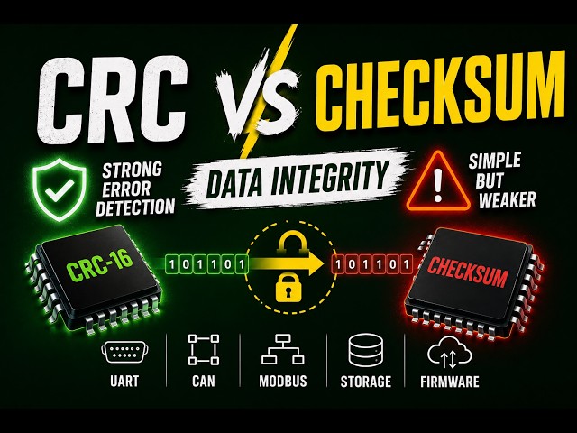 Data Integrity for Embedded Systems | CRC vs Checksum Explained in C