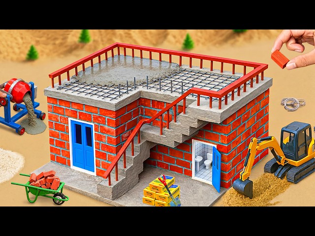 Top Most Creative DIY Mini Tractor Builds an Incredible Modern House with Rooftop Terrace