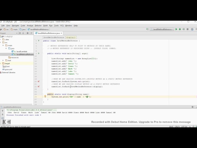 JAVA 8 METHOD REFERENCE DEMO