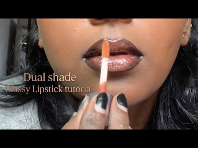 DUAL shade | 2- minute super beautiful Glossy  lipstick ✨👌 #lipsticktutorial 