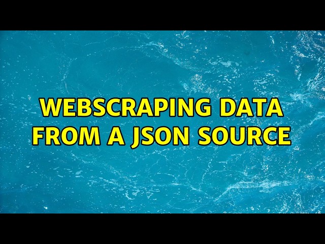 Webscraping data from a json source