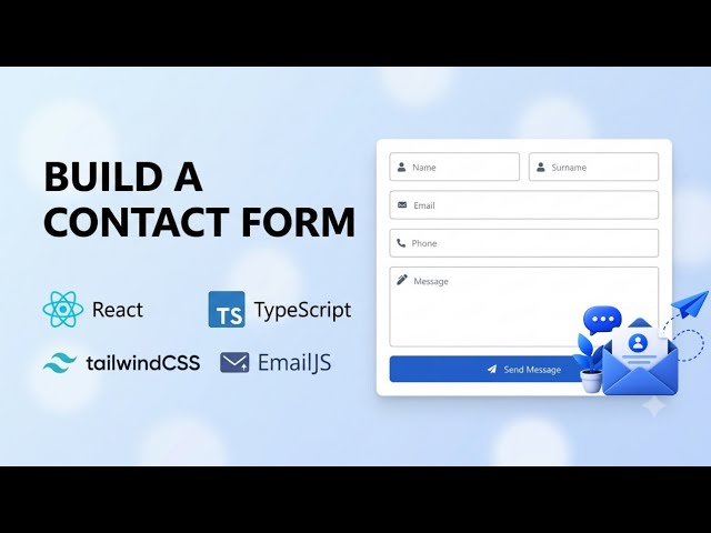 Modern Contact Form | React + TypeScript + Tailwind CSS + EmailJS