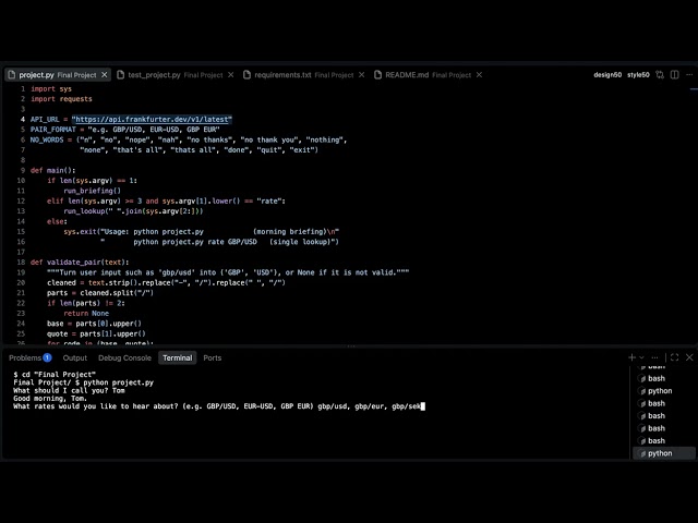 CS50 Python Final Project