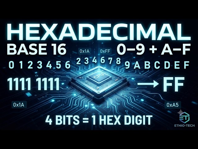 Hexadecimal በኮምፒውተርና በኤሌክትሮኒክስ ውስጥ የሚጠቀሙበት ምክንያት”አጭርና ለYouTube የሚስብ አማራጭ፦“Hexadecimal የት እንጠቀማለን