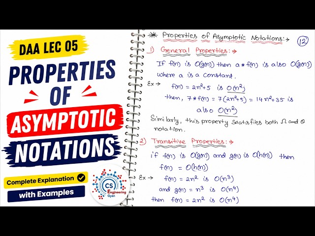 Lec: 05 | Properties of Asymptotic Notation | General, Reflexive, Symmetric & Transitive
