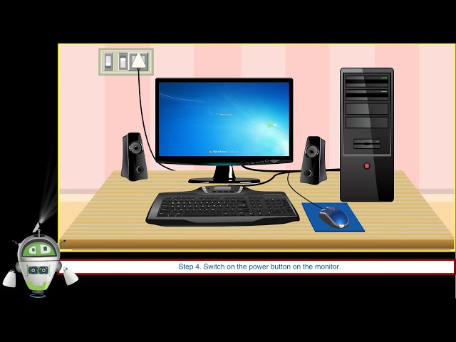 Turn the Computer On and Off  Part 2 | How to start a Computer | Chapter 6 | Class 1 |
