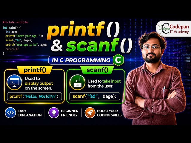 printf() and scanf() in C Programming | Input Output Functions in Marathi | Codepan IT Academy 