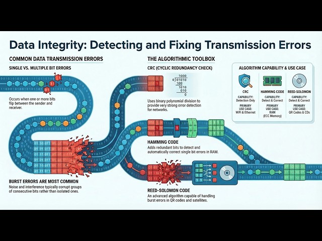 Data Errors Explained in Minutes ⚡ Hamming Code, CRC & More!