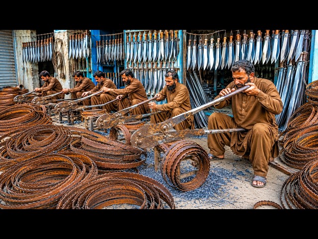 SECRETS of Pakistani Workshops Making Sharp Knives FROM USED SAWS - Old Technology - @TopWorks