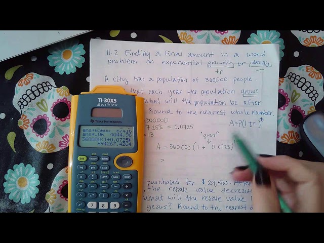 11.2 Finding a final amount in a word problem on exponential growth or decay