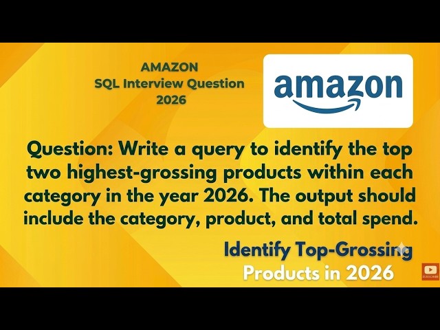 amazon sql interview questions for data analyst || sql interview question