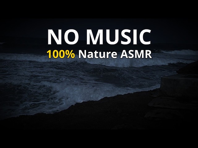 🔴 LIVE 24/7: Dark Ocean Waves for Deep SLEEP | Crashing on Cliff Rocks (No Music)